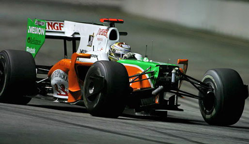 Adrian Sutils Auto war nach dem Crash mit Nick Heidfeld arg demoliert