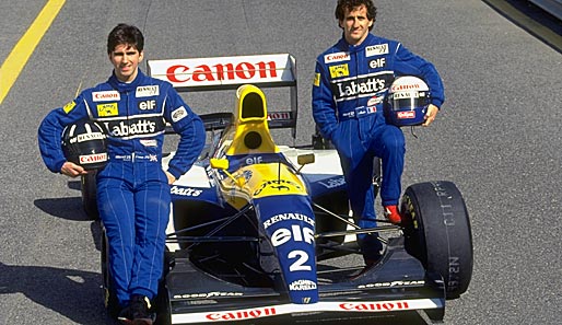 Alain Prost (l.) und Damon Hill fuhren im Jahr 1993 gemeinsam für Williams-Renault