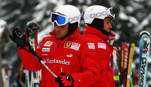 Gemeinsam auf der Piste: Felipe Massa (l.) und Fernando Alonso