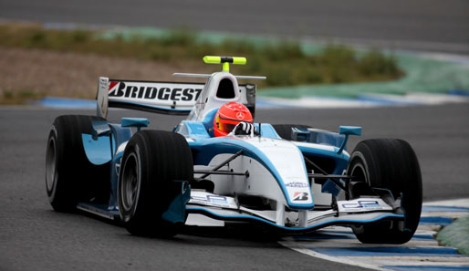 Am Montag konnte Michael Schumacher in Jerez noch auf trockener Piste testen