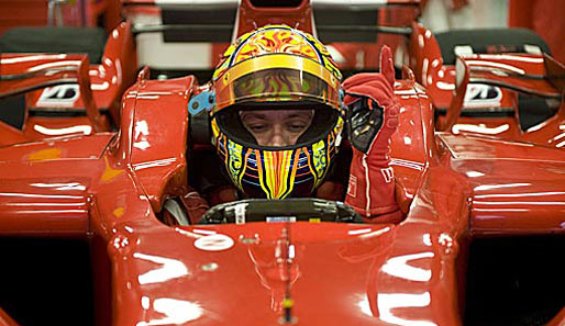 Valentino Rossi betätigte sich bereits zum sechsten Mal als Testfahrer bei Ferrari