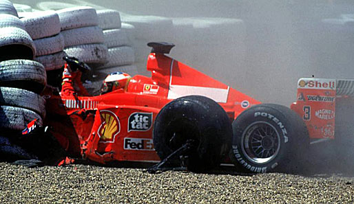 1999 verunglückte Michael Schumacher in Silverstone wegen eines Bremsdefektes schwer