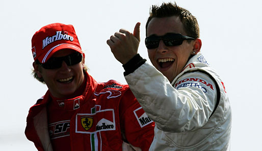 Christian Klien (r.) fuhr 2005 und 2006 bei Red Bull und war unter anderem Testfahrer bei Honda