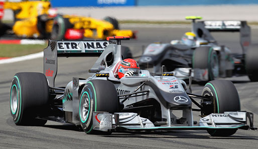 Michael Schumacher hielt in Istanbul Nico Rosberg und Robert Kubica hinter sich