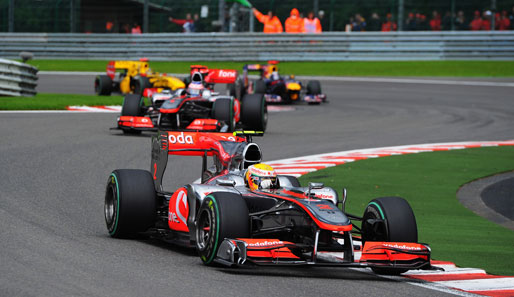 Lewis Hamilton konnte sich beim Belgien-GP gegen Mark Webber und Robert Kubica durchsetzen