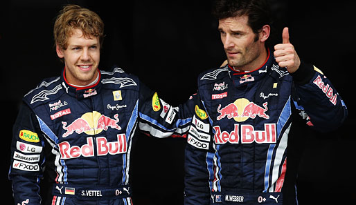 Mark Webber (r.) und Sebastian Vettel liegen auf Platz eins bzw. vier der WM-Gesamtwertung