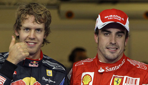 Fernando Alonso (r.) wurde vor Weltmeister Sebastian Vettel zum Fahrer des Jahres gewählt