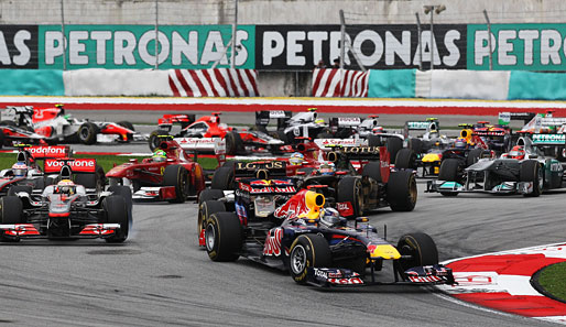 Sebastian Vettel hat den Malaysia-Grand-Prix gewonnen - Nick Heidfeld wurde Dritter