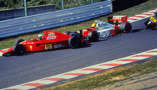 Ayrton Senna (r.) krachte nicht nur 1990 in Suzuka mit Alain Prost zusammen