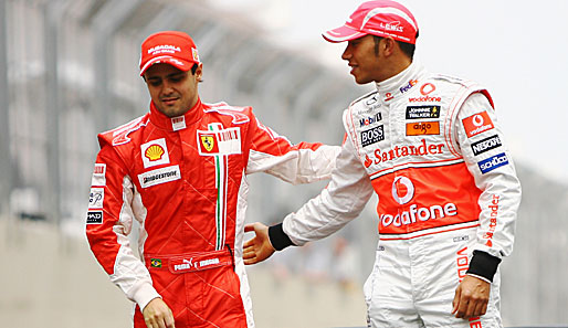Lewis Hamilton (r.) und Felipe Massa sind in dieser Saison schon mehrmals aneinander geraten