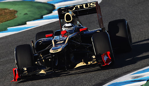 Kimi Räikkönen setzte in seinem Lotus die Bestzeit des Tages