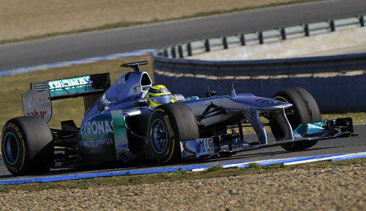 Michael Schumacher drehte in Jerez Anfang Februar noch Testrunden im alten Silberpfeil