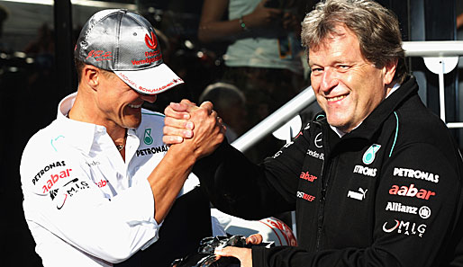 Norbert Haug (r.) und Michael Schumacher gehen ab 2013 getrennte Wege