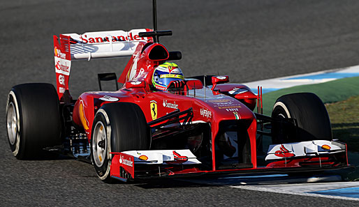 Felipe Massa stellte in seinem neuen Ferrari F138 die Wochen-Bestzeit auf
