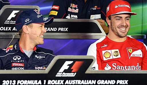 Sebastian Vettel (l.) und Fernando Alonso (r.) haben großen Respekt voreinander