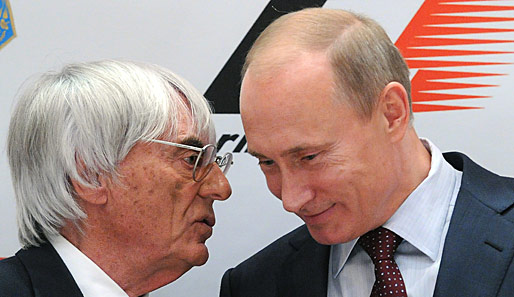 Putin (r.) und Ecclestone bei der Verkündung, dass es 2014 einen Russland GP geben wird