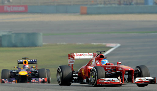 In Shanghai fuhr Vettel Alonso nur hinterher und regte sich nach dem Rennen über die Reifen auf