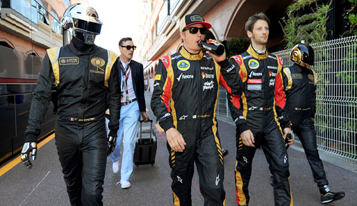 Die Lotus-Piloten Kimi Räikkönen und Romain Grosjean wurden in Monaco von Daft Punk begleitet