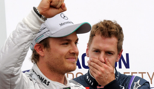 Nico Rosberg freute sich über Pole, Sebastian Vettel war nach dem Qualifying nicht wiklich zufrieden