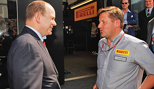 Fürst Albert II und Paul Hembery beim Pirelli-Motorsportdirektor Großen Preis von Monaco