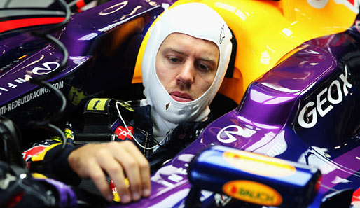 Sebastian Vettel hatte viel Zeit seinen Red Bull zu pflegen. Er fuhr in 90 Minuten nur drei Runden
