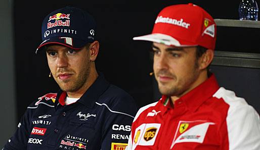 Fernando Alonso (r.) und Sebastian Vettel könnten 2014 vielleicht Teamkollegen sein