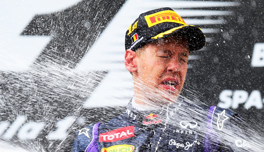 Richtig gut scheint der Champagner Sebastian Vettel in Spa nicht geschmeckt zu haben