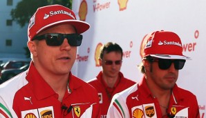 Kimi Räikkönen (l.) und Fernando Alonso starten 2014 gemeinsam für Ferrari