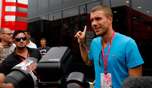 Lukas Podolski war in Hockenheim ein viel belagerter Gast