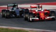 Sebastian Vettel und Nico Rosberg lieferten sich beim Test ein rundenlanges Duell