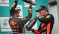 Daniel Ricciardo und Max Verstappen feierten zusammen auf dem Podest
