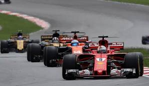 Sebastian Vettel im Rennen in seinem Ferrari