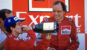 Das Ende vom Lied: Lauda reicht im letzten Rennen ein zweiter Platz hinter Prost, um mit nur einem halben Punkt Vorsprung Weltmeister zu werden - die knappste Saison aller Zeiten