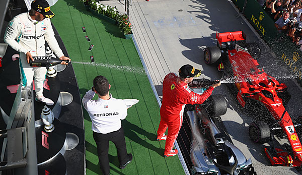 Lewis Hamilton und Sebastian Vettel standen zusammen mit Kimi Räikkönen auf dem Podest.