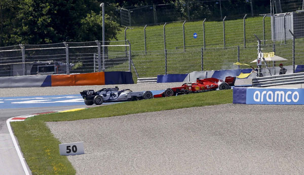 Sebastian Vettel drehte sich nach einem Kontakt mit McLaren-Pilot Carlos Sainz.