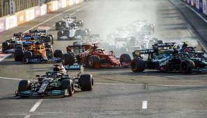 Lewis Hamilton verbremste sich in Kurve eins und schmiss seinen zweiten Platz weg.