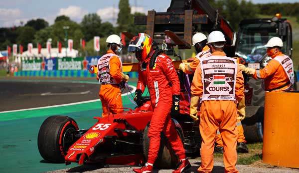 Ferrari-Pilot Carlos Sainz hatte im zweiten Qualifying einen Crash und startet von Position 15.