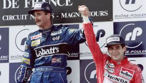 Aber auch mit Ayrton Senna ging es hoch her. Nach einem verlorenen Sieg in Spa durch ein Überholmanöver, bei dem sowohl er wie auch Senna ausschieden, attackierte der aufgebrachte Mansell den Brasilianer körperlich in der Boxengasse.