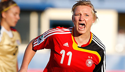 Alexandra Popp bejubelt das 1:0 für die DFB-Girls. Am Ende gewannen jedoch die USA mit 2:1
