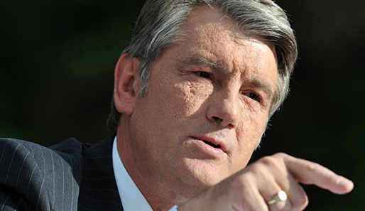 Präsident Wiktor Juschtschenko stoppte mit seinem Veto den Finanzplan für EM-Endrunde 2012