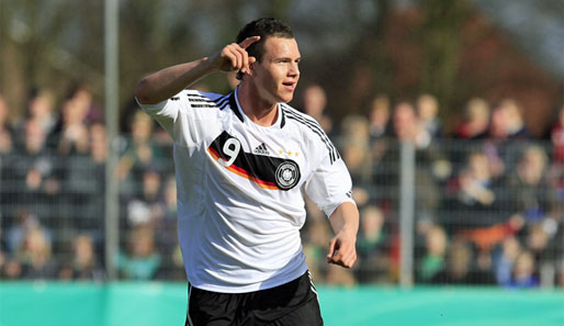 Kevin Scheidhauer erzielte das 1:0-Führungstor für die deutsche U-18-Nationalmannschaft