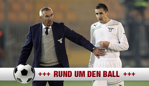 Edy Reja (l.) holte Miro Klose zu Lazio. Jetzt ist der Trainer zurückgetreten