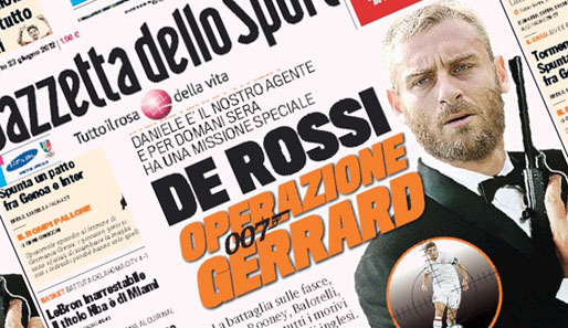Die Gazetta hat Daniele De Rossi und Steven Gerrard auf ihrer Titelseite