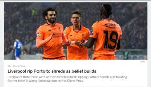 ESPN: Der Worldwide Leader feiert aber auch die Reds von Jürgen Klopp: "Liverpool reißt Porto in Fetzen, das Selbstvertrauen wächst".
