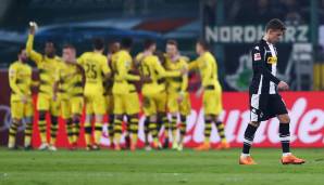 Platz 2: Borussia Mönchengladbach - Borussia Dortmund 0:1, 23. Spieltag, xG-Wert-Differenz: 2,05. Ein Torschussverhältnis von 28:7 reichte Hazard und Co. nicht für einen Sieg. Marco Reus erzielte den Treffer des Tages.