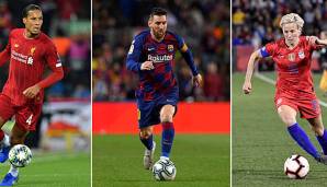 Virgil van Dijl, Lionel Messi und Megan Rapinoe zählen heute zu den Favoriten.
