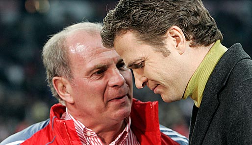 Eine Option? Bayern-Manager Uli Hoeneß und DFB-Teammanager Oliver Bierhoff im Gespräch