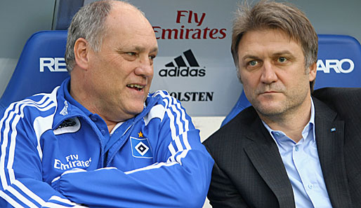 Martin Jol (l.) und Dietmar Beiersdorfer arbeiten seit Saisonbeginn erfolgreich zusammen