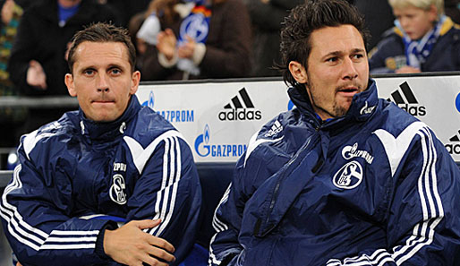 Peter Lövenkrands (l.) und Albert Streit haben keine Zukunft mehr beim FC Schalke 04