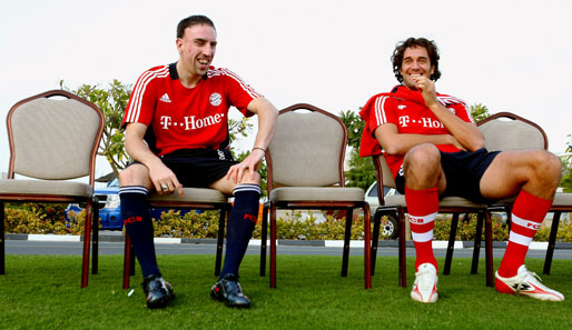 Franck Ribery (l.) und Luca Toni verstehen sich prächtig